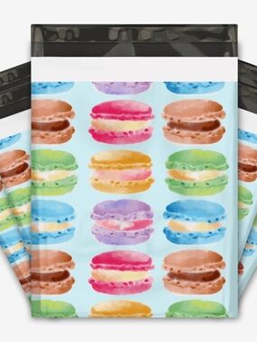 25 Sweet Macaron Poly Mailers 10x13 Dessert Shipping Bags Boutique Packaging